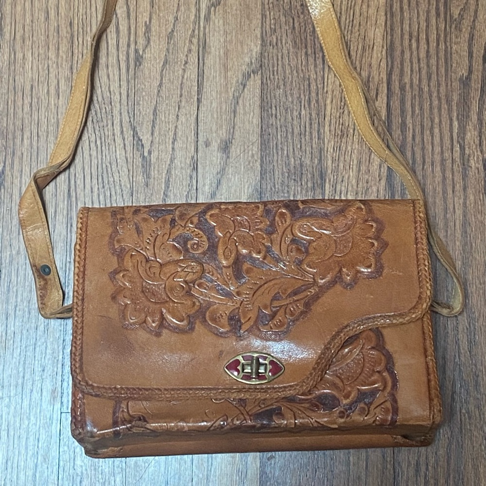 Vintage Leather Toled Purse